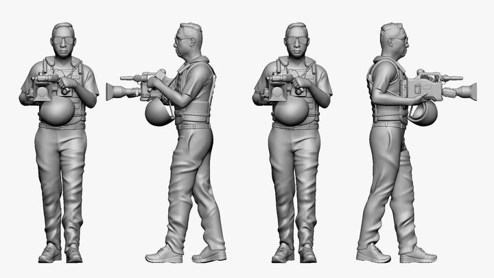 War Camera Man In Body Armor Figure