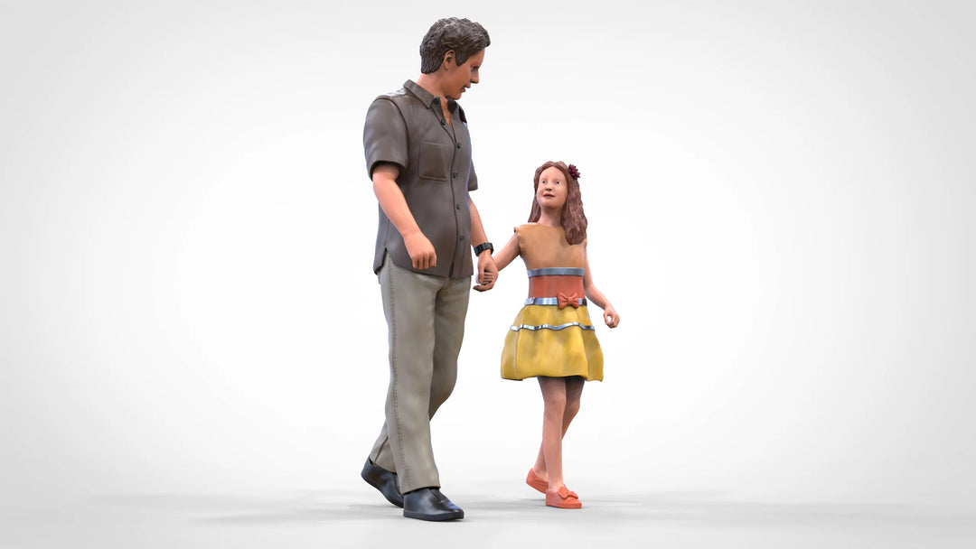 Man With Child Walking - Mm906 Figure