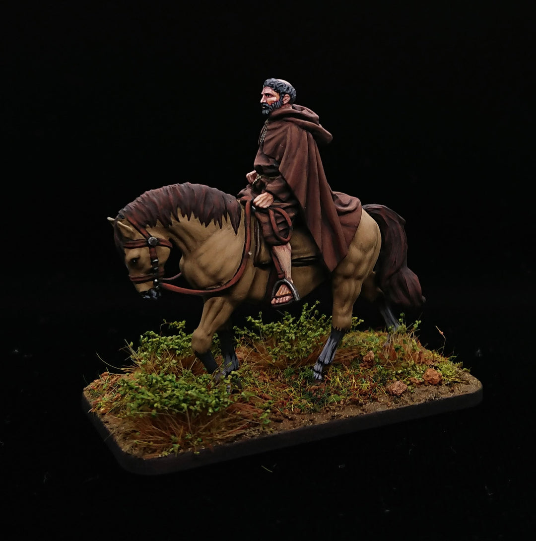 REM0079 Mounted Medieval Priest/Franciscan Friar