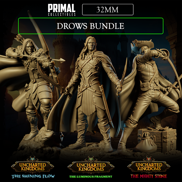 Primal 3 miniatures - 32mm - Classic Drows Bundle