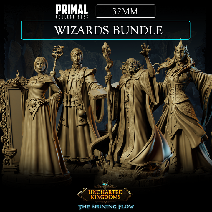 Primal 32mm - 4 miniatures Wizards Bundle