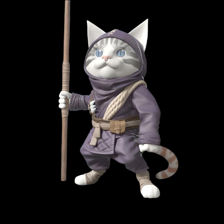 Grass Hopper - Ninja Cat with Staff