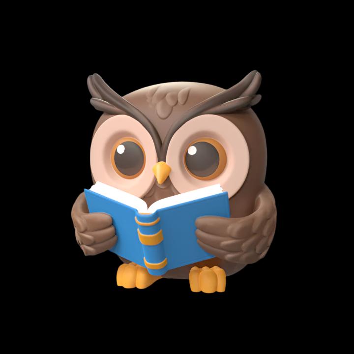 Grass Hopper - Cute Reading Owl