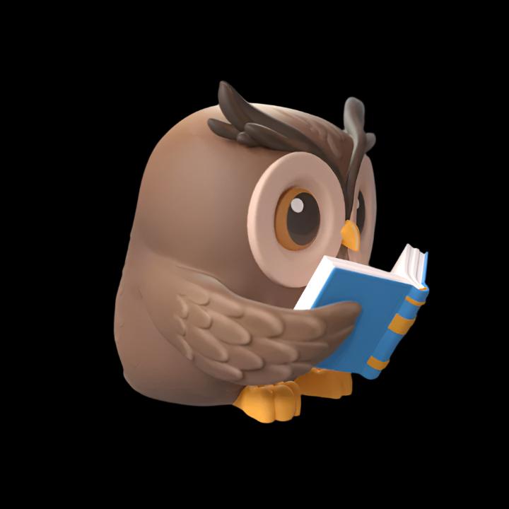 Grass Hopper - Cute Reading Owl