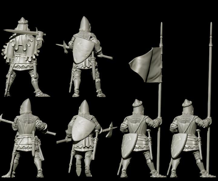 EDS0040 28mm Knights with poleaxe