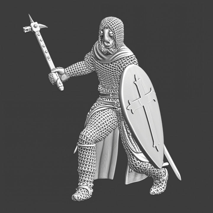 NCM069 Lazarus knight - medieval leper with warhammer