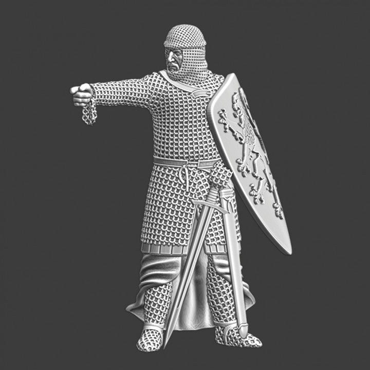 NCM075 Medieval crusader knight pointing