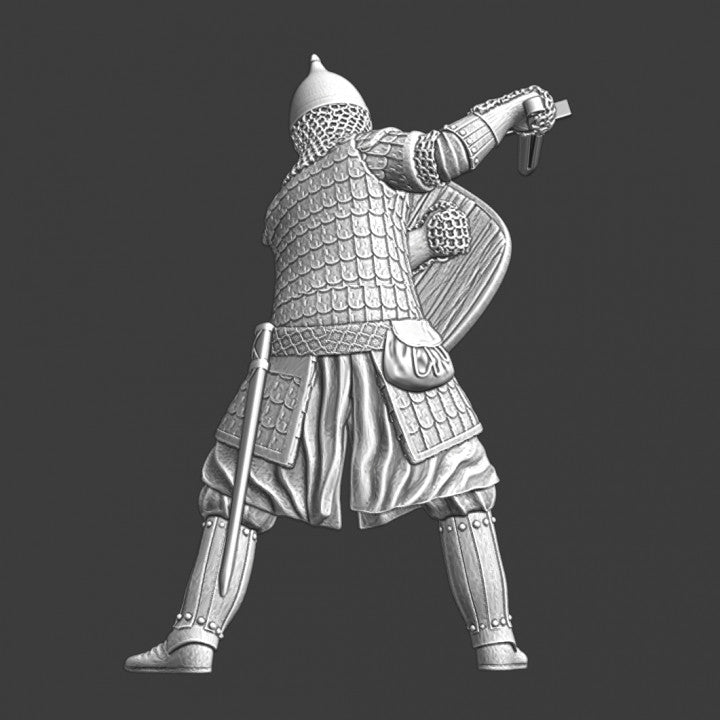 NCM081 Medieval Ukrainian warrior - fighting with sword – Scale 3D