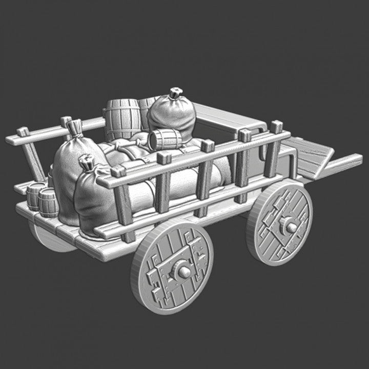 Medieval Supply Wagon - camp goods