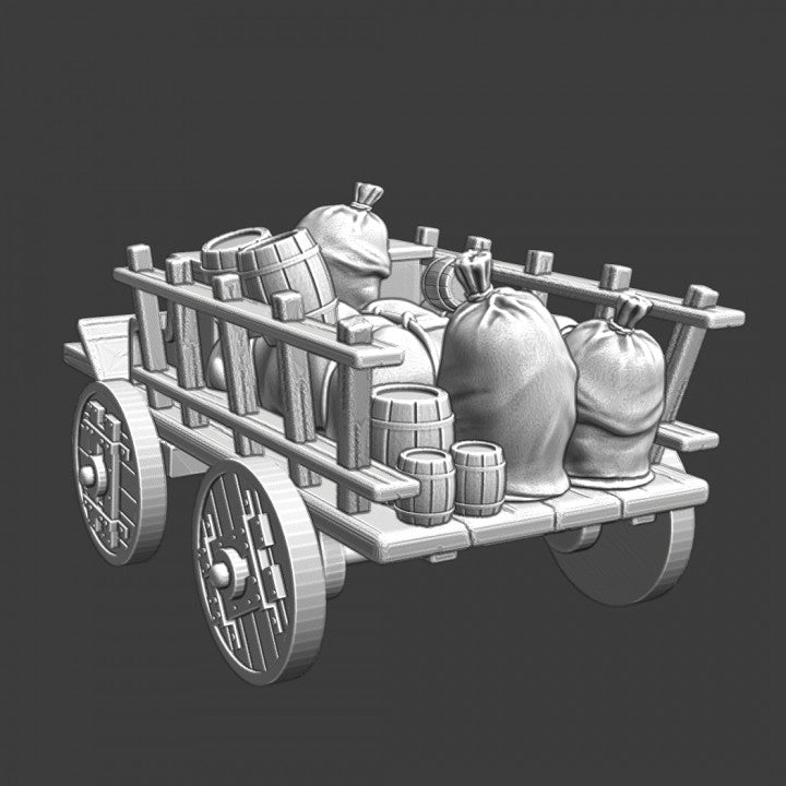 Medieval Supply Wagon - camp goods