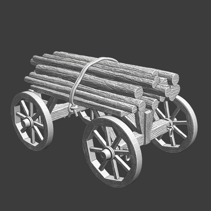 Medieval Wagon - Wooden logs