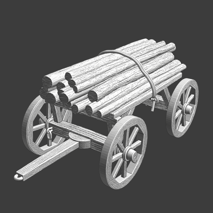 Medieval Wagon - Wooden logs