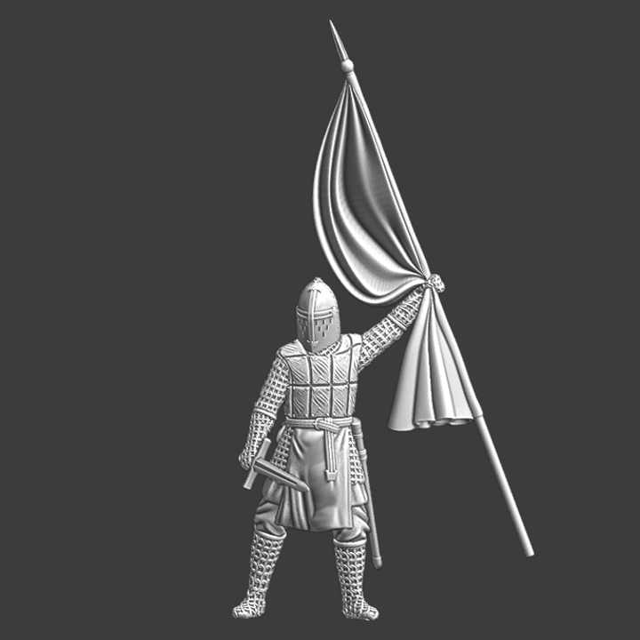 NCM094 Medieval Hospitaller/Templar Knight with banner