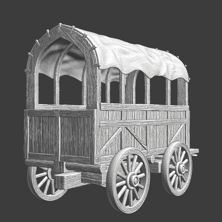 Medieval half-open wagon