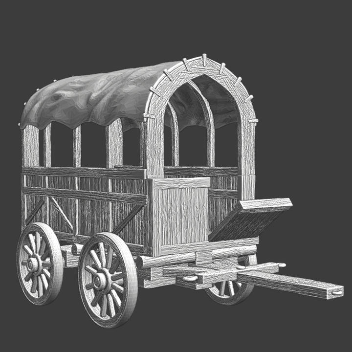 Medieval half-open wagon