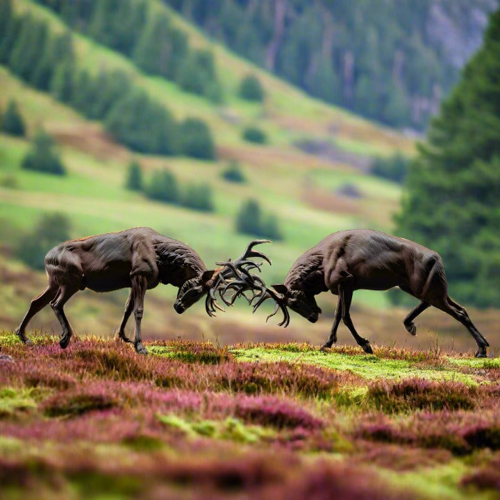 ADM022 Red Deer Stag Fighting