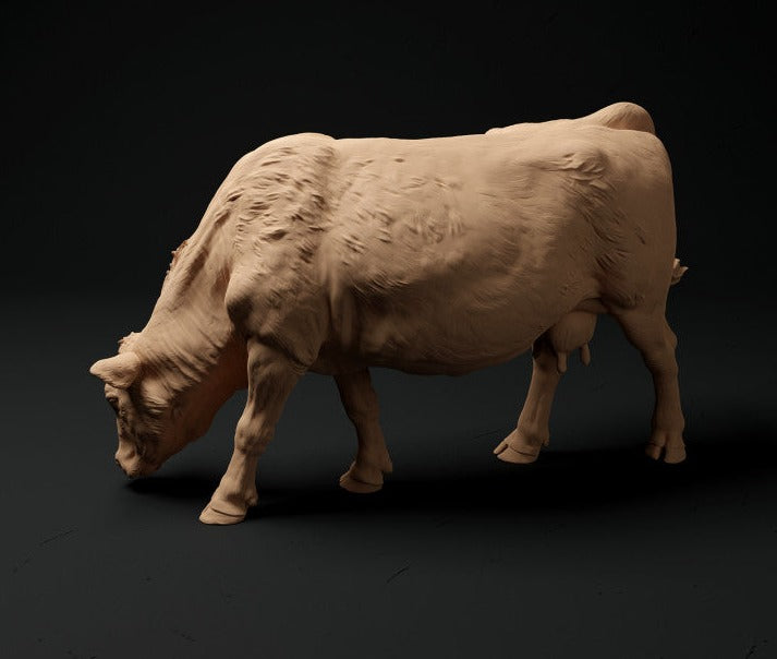 Adm1018 1:32 Scale Red Devon Cow Grazing X 2 Animal