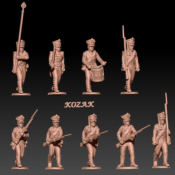 KOZ011 - Napoleonic Russian musketeers 1812 set 2