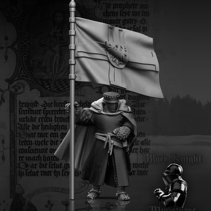 BKM002  28mm 13th century - Teutonic Knights on foot - Command Group