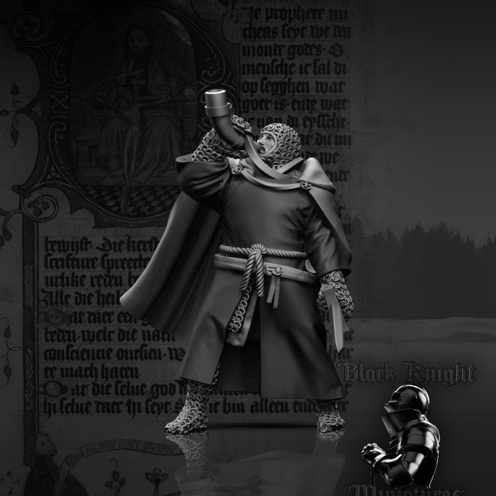 BKM002  28mm 13th century - Teutonic Knight Hornblower - Command