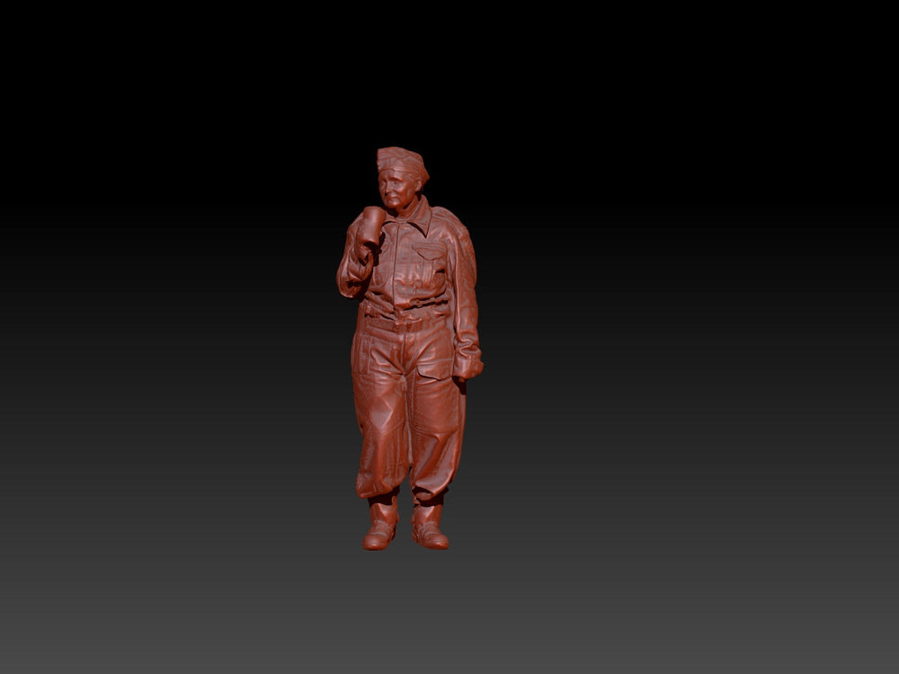 S3Ds0012 Female Soldier Standing Drinking Figure