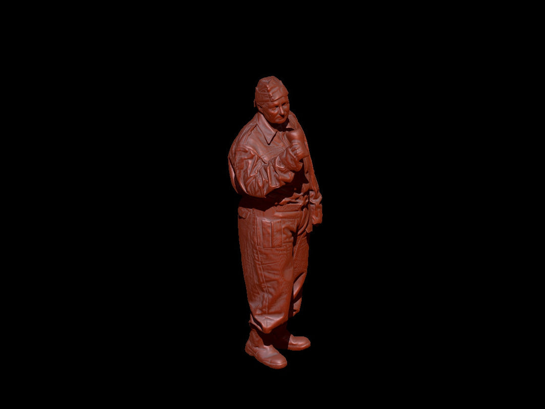 S3Ds0012 Female Soldier Standing Drinking Figure