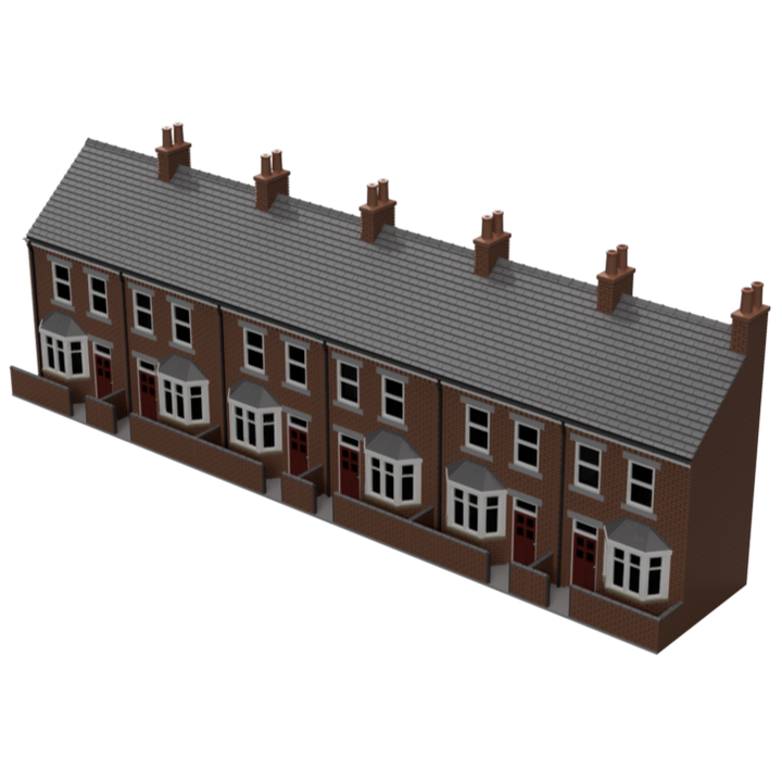 FC010C – 6x Low Relief Terrace House Pack OO Scale