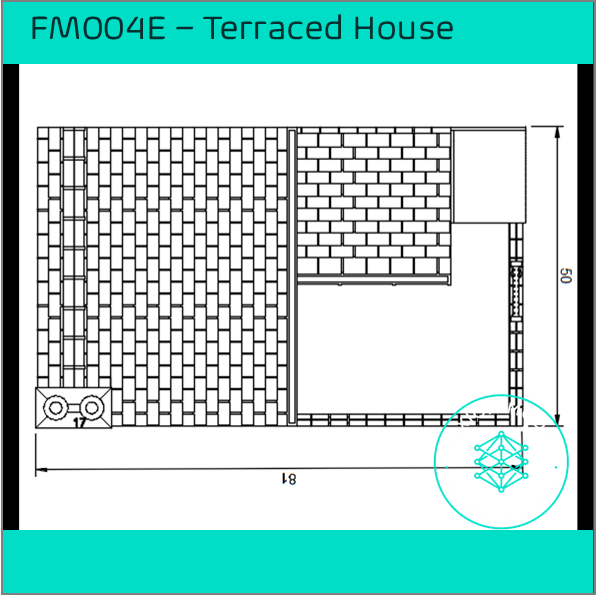 FM004C – Low Relief Terrace House HO Scale