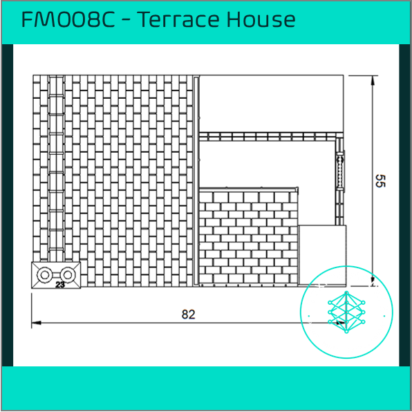 FM008C – Low Relief Terrace House w Close HO Scale