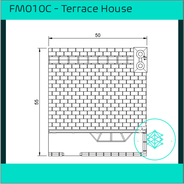 FM010C – Low Relief Terrace House HO Scale