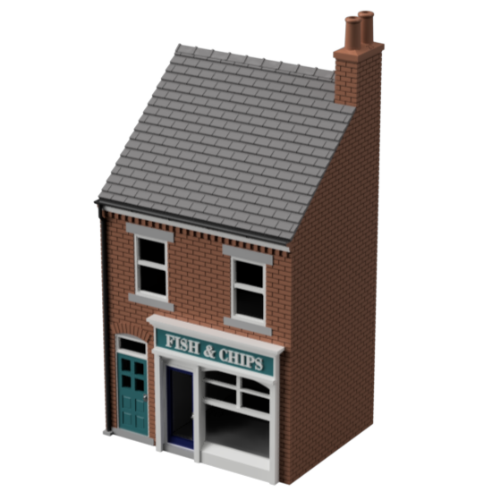 FM102C – Low Relief Terrace Shop HO Scale