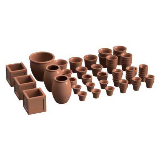 FO001B – Empty Plant Pots HO Scale