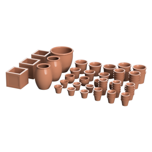 FO001B – Empty Plant Pots HO Scale