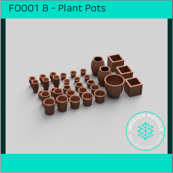 FO001B – Empty Plant Pots HO Scale