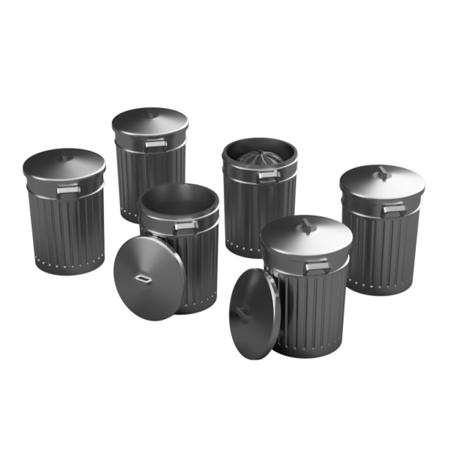 FO100B – Dustbins HO Scale