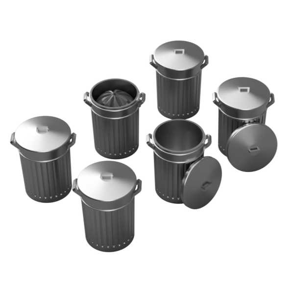 FO100B – Dustbins 1:50 Scale