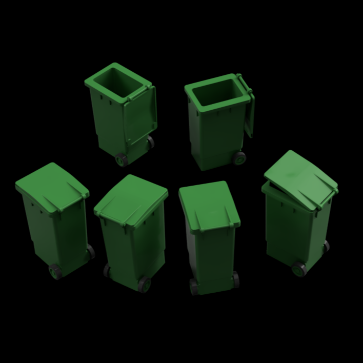 FO101A – Wheelie Bins OO Scale