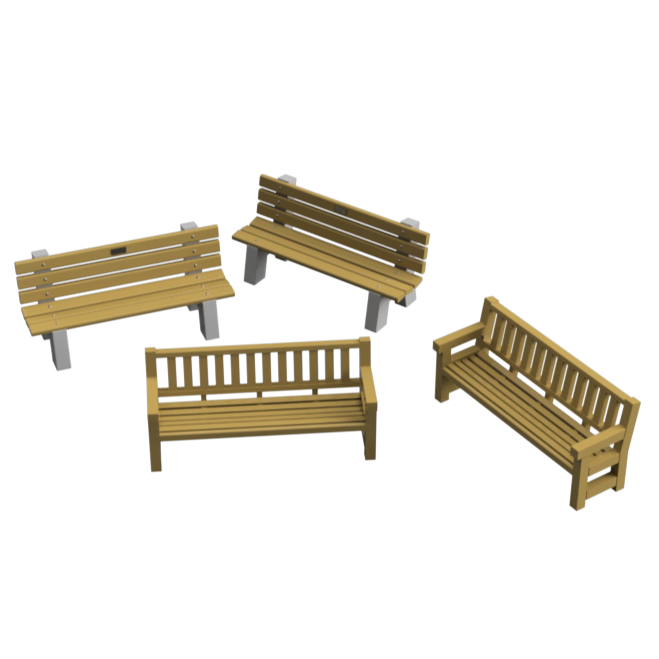 HO103A – Park Benches N Scale