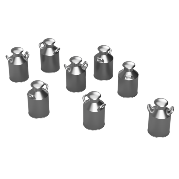 GO301B – Small Milk Churns 3mm - 1:100 Scale