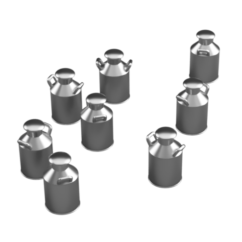 GO301B – Small Milk Churns 3mm - 1:100 Scale