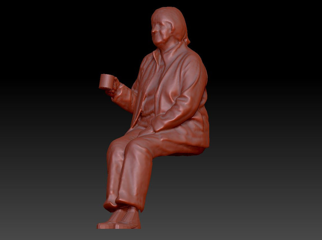 Older Female Sitting With Mug Of Tea Dsp015 Figure