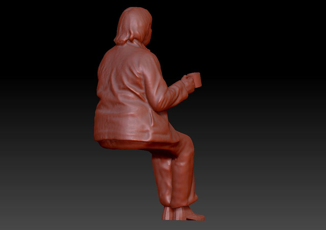 Older Female Sitting With Mug Of Tea Dsp015 Figure