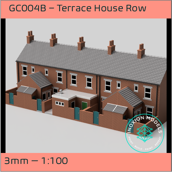 GC004B – 5x Terrace House with Shop Pack 3mm - 1:100 Scale
