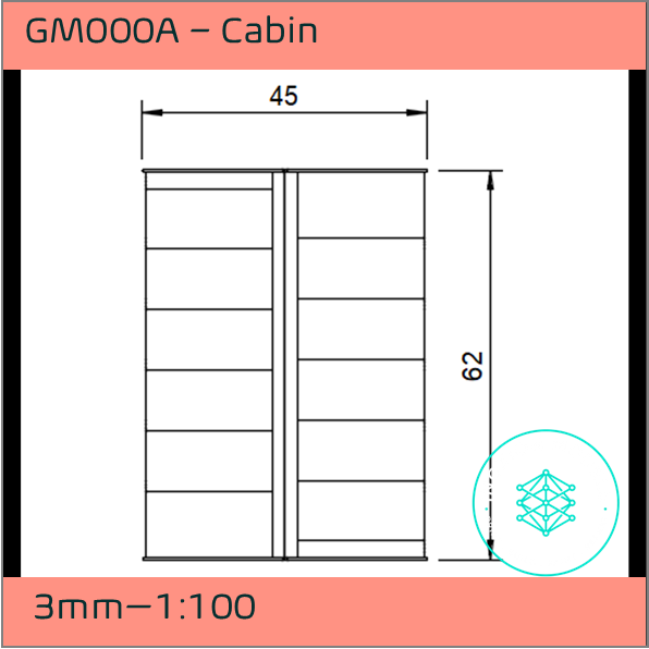 GM000A – Cabin/Garden Shed 3mm - 1:100 Scale