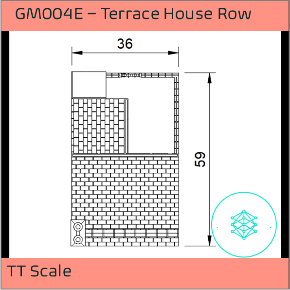 GM004E – Low Relief Terrace House TT Scale