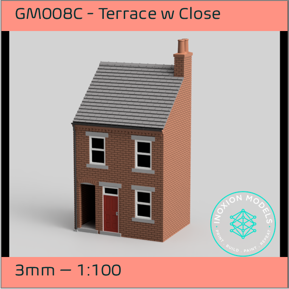 GM008C – Low Relief Terrace House w Close 3mm - 1:100 Scale