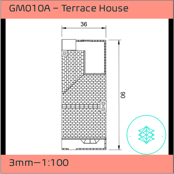 GM010A – Terrace House 3mm - 1:100 Scale