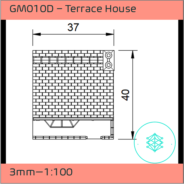 GM010D – Low Relief Terrace House 3mm - 1:100 Scale