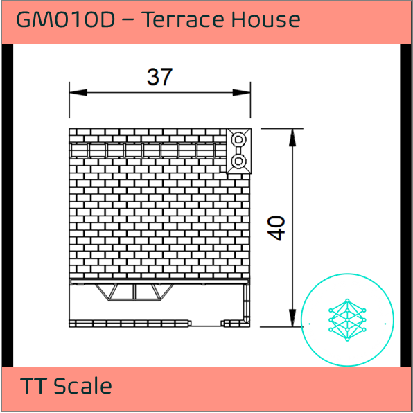 GM010D – Low Relief Terrace House TT Scale