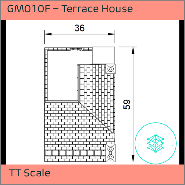 GM010F – Low Relief Terrace House TT Scale